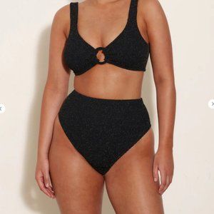 Hunza G Nadine Lurex Bikini - Black/Gold, NWT